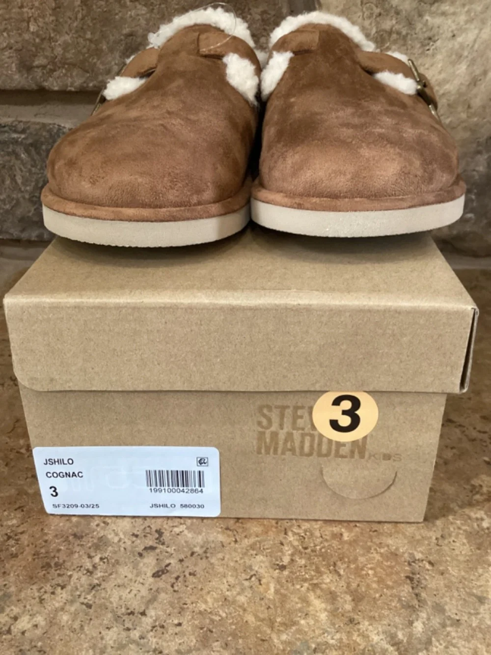 Steve Madden J Shilo‎ Girls Size 3 Cognac Shoes Slippers Kids